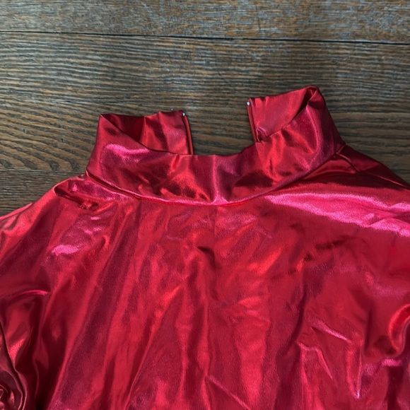 Women size S red shiny bodysuit. Costume - Picture 3 of 5